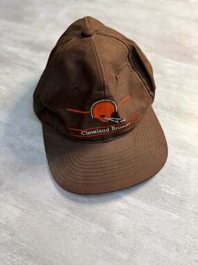Vintage Cleveland Browns Annco NFL Snapback Hat Retro Helmet Logo